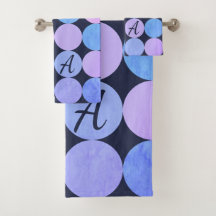 Blauw Paars & Roze Cirkels Monogram