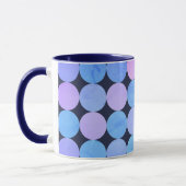 Blauw Paars & Roze Cirkels Monogram Mok (Links)