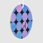 Blauw Paars & Roze Cirkels Monogram Ornament (voorkant)