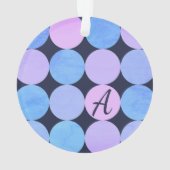 Blauw Paars & Roze Cirkels Monogram Ornament (achterkant)
