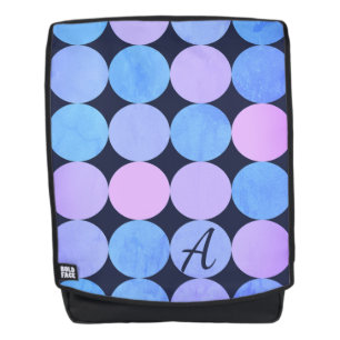 Blauw Paars & Roze Cirkels Monogram Rugtassen