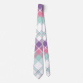 Blauw, Paars, roze en witte speldenstang Stropdas (Voorkant)