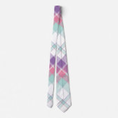 Blauw, Paars, roze en witte speldenstang Stropdas (Achterkant)