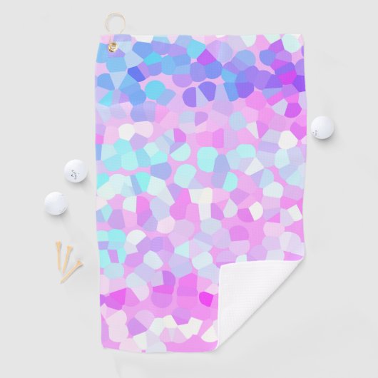 Blauw paars roze groen pastel Abstract Golfhanddoek (Insitu)