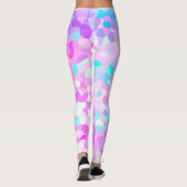 Blauw paars roze groen pastel Abstract Leggings (Achterkant)
