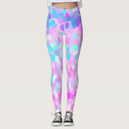 Blauw paars roze groen pastel Abstract Leggings