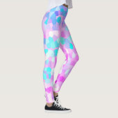 Blauw paars roze groen pastel Abstract Leggings (Rechts)
