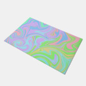 Blauw Paars roze groen pastollpatroon Deurmat (Schuin)