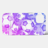 blauw paars roze kleurig voetbal patroon Case-Mate iPhone case (Achterkant (horizontaal))