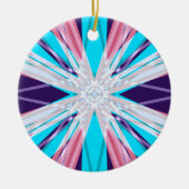 Blauw Paars roze witte wintersneeuwvlok Keramisch Ornament (Voorkant)