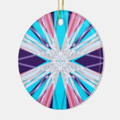 Blauw Paars roze witte wintersneeuwvlok Keramisch Ornament (Links)