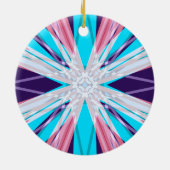 Blauw Paars roze witte wintersneeuwvlok Keramisch Ornament (Achterkant)