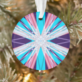 Blauw Paars roze witte wintersneeuwvlok Ornament