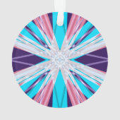 Blauw Paars roze witte wintersneeuwvlok Ornament (achterkant)