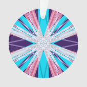 Blauw Paars roze witte wintersneeuwvlok Ornament (voorkant)