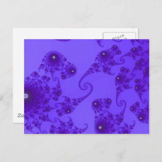 Blauw Paars Seahorse Herd Briefkaart (Voorkant / Achterkant)