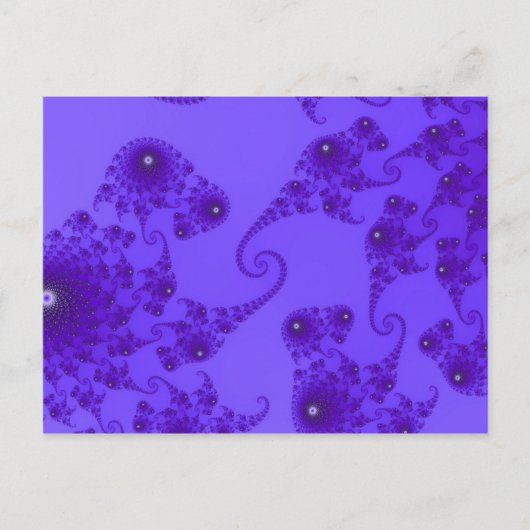 Blauw Paars Seahorse Herd Briefkaart (Voorkant)