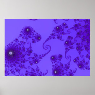 Blauw Paars Seahorse Herd Poster