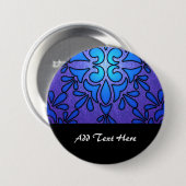 Blauw Paars Staind Glas Stijl Ontwerp Ronde Button 7,6 Cm (Voorkant /achterkant)