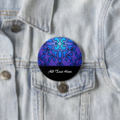 Blauw Paars Staind Glas Stijl Ontwerp Ronde Button 7,6 Cm (In situ)
