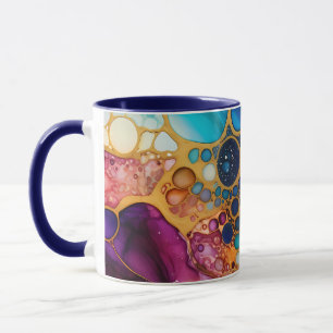 Blauw, Paars, Turquoise Alcohol & Inkbellen Mok