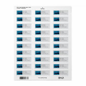 Blauw Paars Turquoise Oude 195 Retouradreslabel Etiket (Full Sheet)