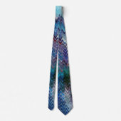 Blauw Paars Turquoise Wit Marmering Abstract Stropdas (Achterkant)