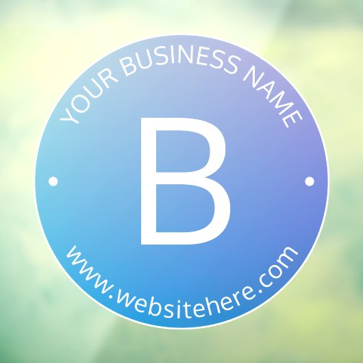 Blauw & Paars Vervagende Ombre met Bewerkbare Teks Raamsticker (Vel 3)