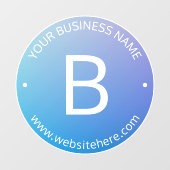 Blauw & Paars Vervagende Ombre met Bewerkbare Teks Raamsticker (Vel)