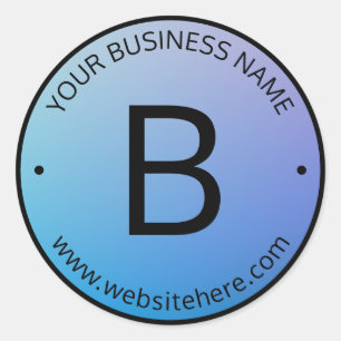Blauw & Paars Vervagende Ombre met Bewerkbare Teks Ronde Sticker