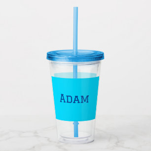 Blauw paars voeg naam tekst toe terug naar school acryl drinkbeker