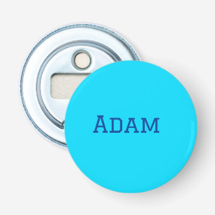 Blauw paars voeg naam tekst toe terug naar school button flesopener