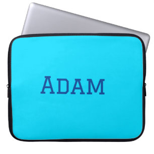 Blauw paars voeg naam tekst toe terug naar school laptop sleeve