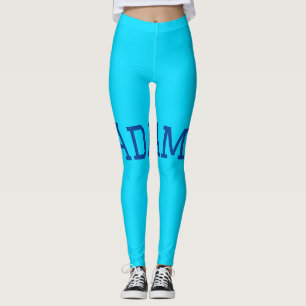 Blauw paars voeg naam tekst toe terug naar school leggings