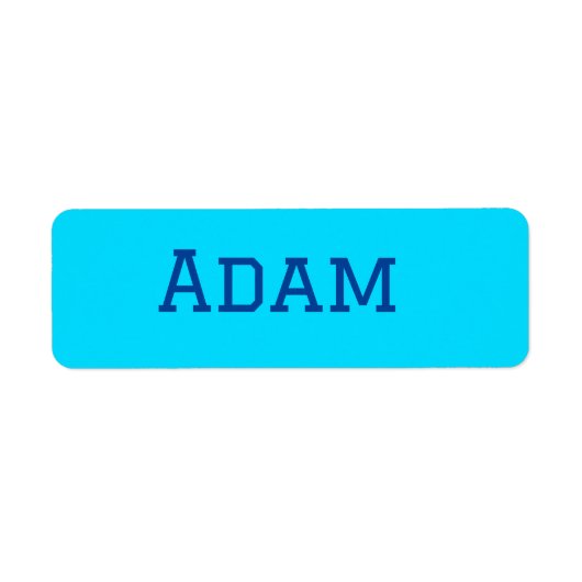 Blauw paars voegt naamtekst terug naar schoolberic etiket (Voorkant)