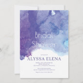 Blauw Paars Waterverf Beach Vrijgezellenfeest © Kaart (Voorkant)