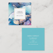 Blauw paars waterverf visitekaartje (Voorkant / Achterkant)