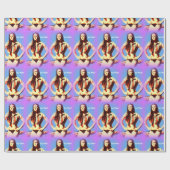 blauw paars zegt wat verpakkingspapier is cadeaupapier (Vlak)