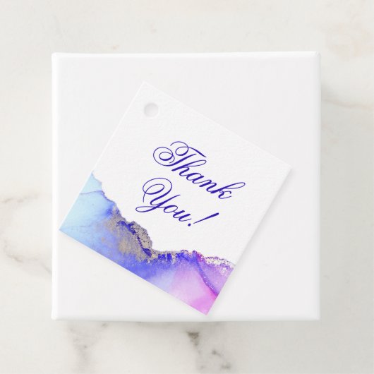 Blauw Paars Zilveren Bruiloft Bedankt Bedankjes Labels (In situ)