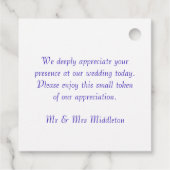 Blauw Paars Zilveren Bruiloft Bedankt Bedankjes Labels (Achterkant)