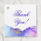 Blauw Paars Zilveren Bruiloft Bedankt Bedankjes Labels (Voorkant)