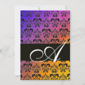 BLAUW PAARS ZWARTE DAMASKMONOGRAM, wit Kaart (Voorkant)