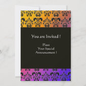 BLAUW PAARS ZWARTE DAMASKMONOGRAM, wit Kaart (Achterkant)