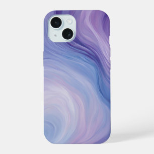 Blauw-paarse abstract golfpatroon met gradiënt iPhone 15 case
