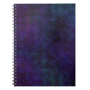 Blauw & Paarse Abstracte, Grungy Digitale Kunst Notitieboek