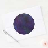 Blauw & Paarse Abstracte, Grungy Digitale Kunst Ronde Sticker (Envelop)