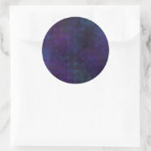 Blauw & Paarse Abstracte, Grungy Digitale Kunst Ronde Sticker (Tas)