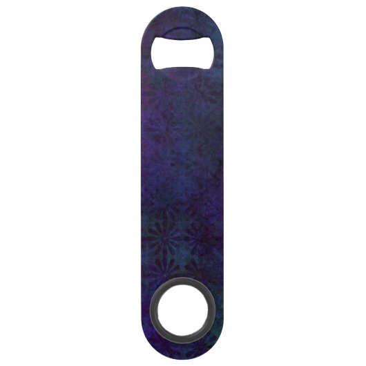 Blauw & Paarse Abstracte, Grungy Digitale Kunst Speed Flessenopener (Voorkant)