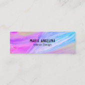 Blauw Paarse abstracte olieverschildering Mini Visitekaartje (Voorkant)