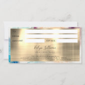 Blauw Paarse Aquarel Goud Folie Cadeaubon (Achterkant)